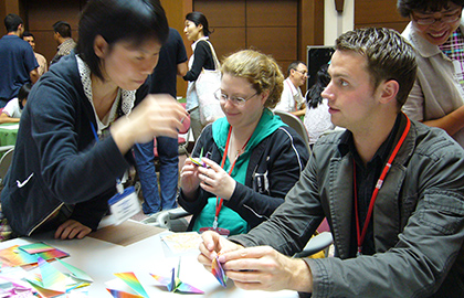 Fellows making Origami